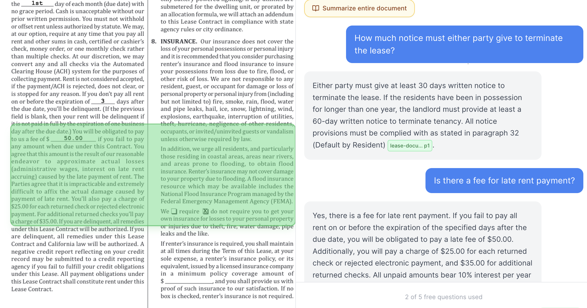 Step 2: Ask questions in plain English and get answers with exact page citations — verify every response with source highlights